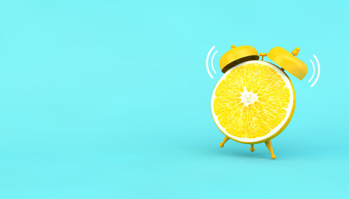 Citrons modinātāja formā kā atgādinājums par C vitamīna lietošanu grūtniecības laikā.